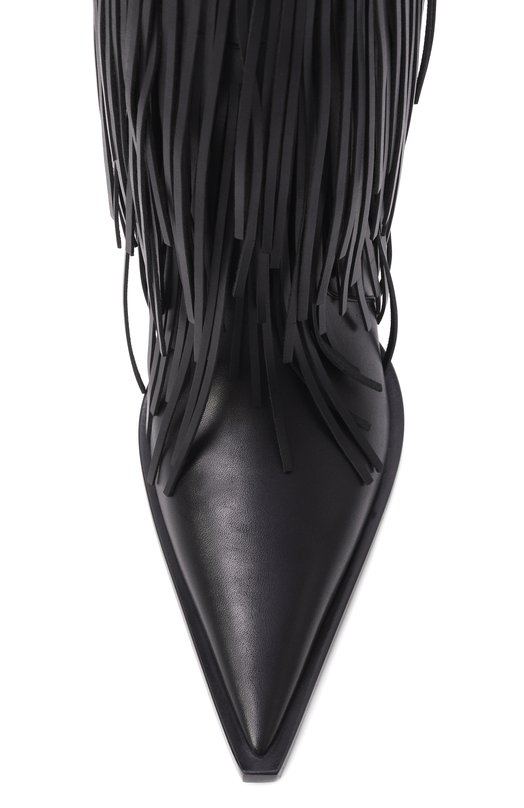 Кожаные ботильоны Avenue Fringe Balenciaga 855350/WBD00 Чёрный  855350/WBD00 Фото 6