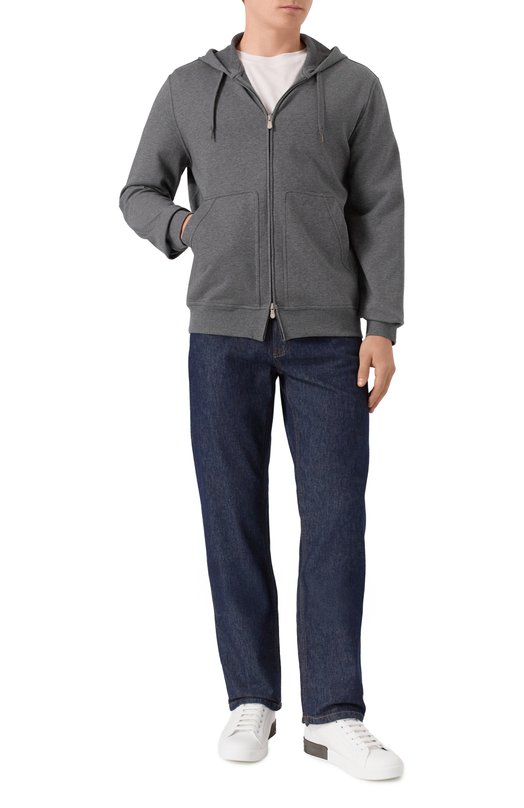Хлопковая толстовка Brunello Cucinelli MW8639069G Серый  MW8639069G Фото 2