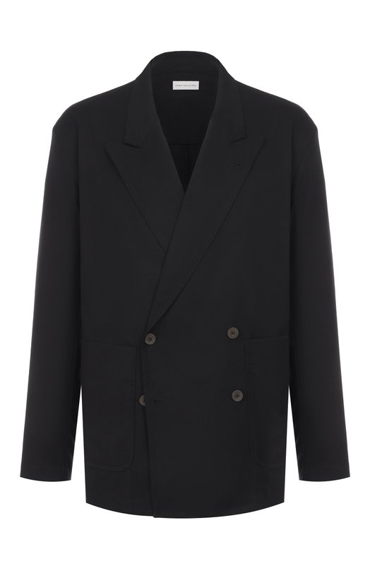 Пиджак из хлопка и шерсти Dries Van Noten 020718-2302-900 Чёрный 020718-2302-900