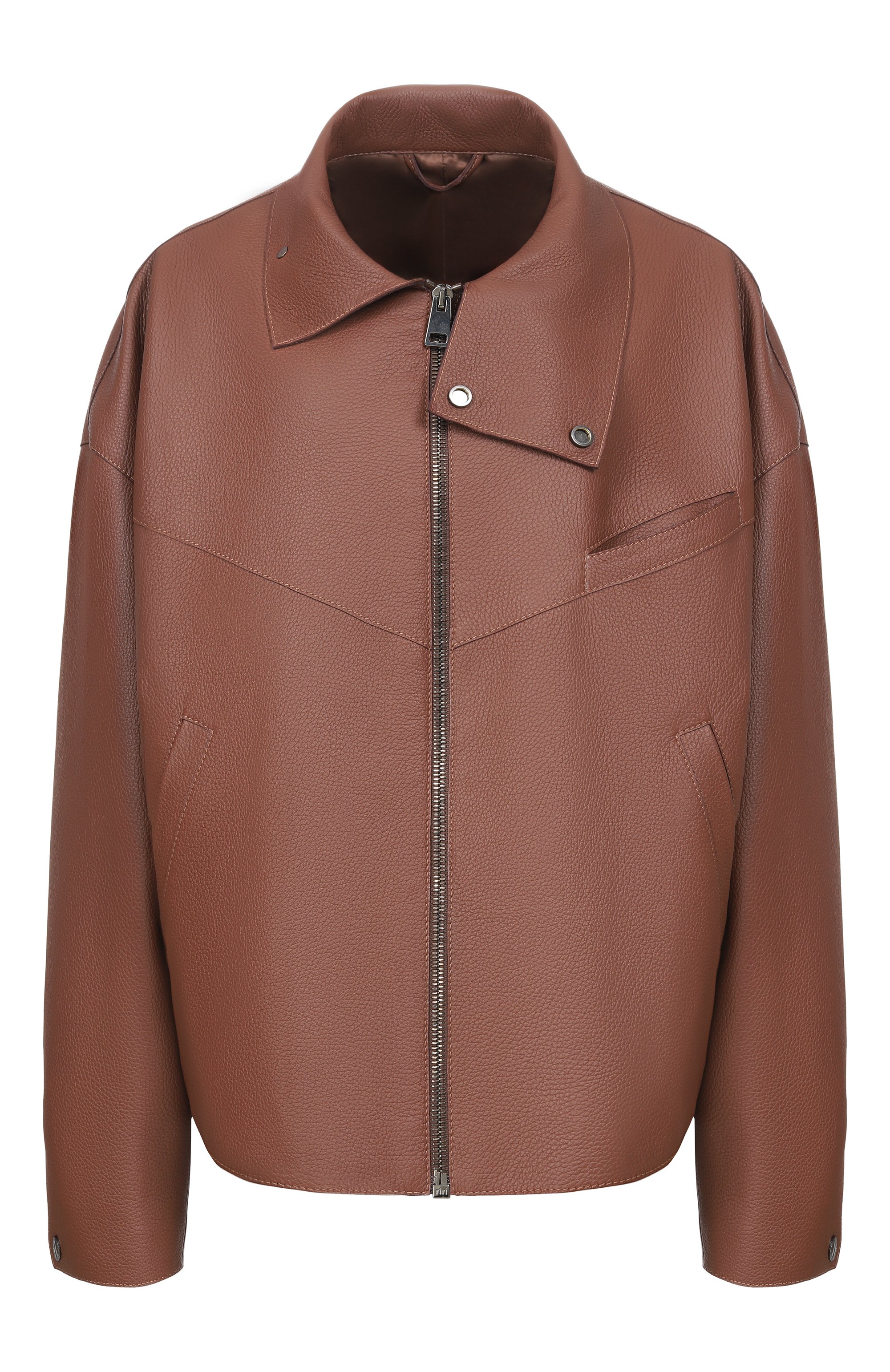 Кожаная куртка MASLOV коричневого цвета по цене 300300 руб., арт. Z017, фото 1 Кожаная куртка MASLOV, арт. Z017, фото 1