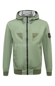 Мужской бомбер STONE ISLAND зеленого цвета, арт. 781540723V0055 | Фото 1 (Рукава: Длинные; Материал внешний: Синтетический материал; Материал сплава: Проставлено; Драгоценные камни: Проставлено; Длина (верхняя одежда): Короткие; Принт: Без принта; Кросс-КТ: бомбер; Стили: Кэжуэл)