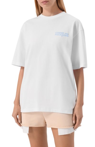 Хлопковая футболка COMME DES FUCKDOWN белого цвета по цене 8410 руб., арт. CFABW01669, фото 3 Хлопковая футболка COMME DES FUCKDOWN, арт. CFABW01669, фото 3