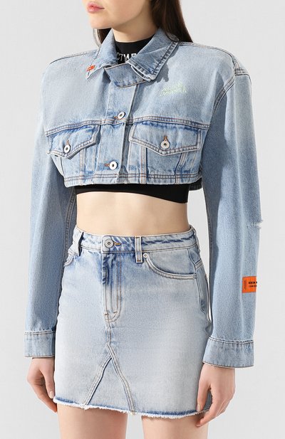 Джинсовая куртка HERON PRESTON голубого цвета по цене 69400 руб., арт. HWYE004R206410117344, фото 3 Джинсовая куртка HERON PRESTON, арт. HWYE004R206410117344, фото 3
