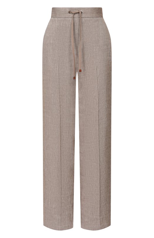 Брюки изо льна и вискозы Lorena Antoniazzi E2624PA31L/5154 Коричневый E2624PA31L/5154