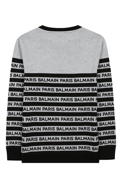 Хлопковый свитшот BALMAIN серого цвета по цене 26350 руб., арт. 6L4640/LX230/12-16, фото 2 Хлопковый свитшот BALMAIN, арт. 6L4640/LX230/12-16, фото 2