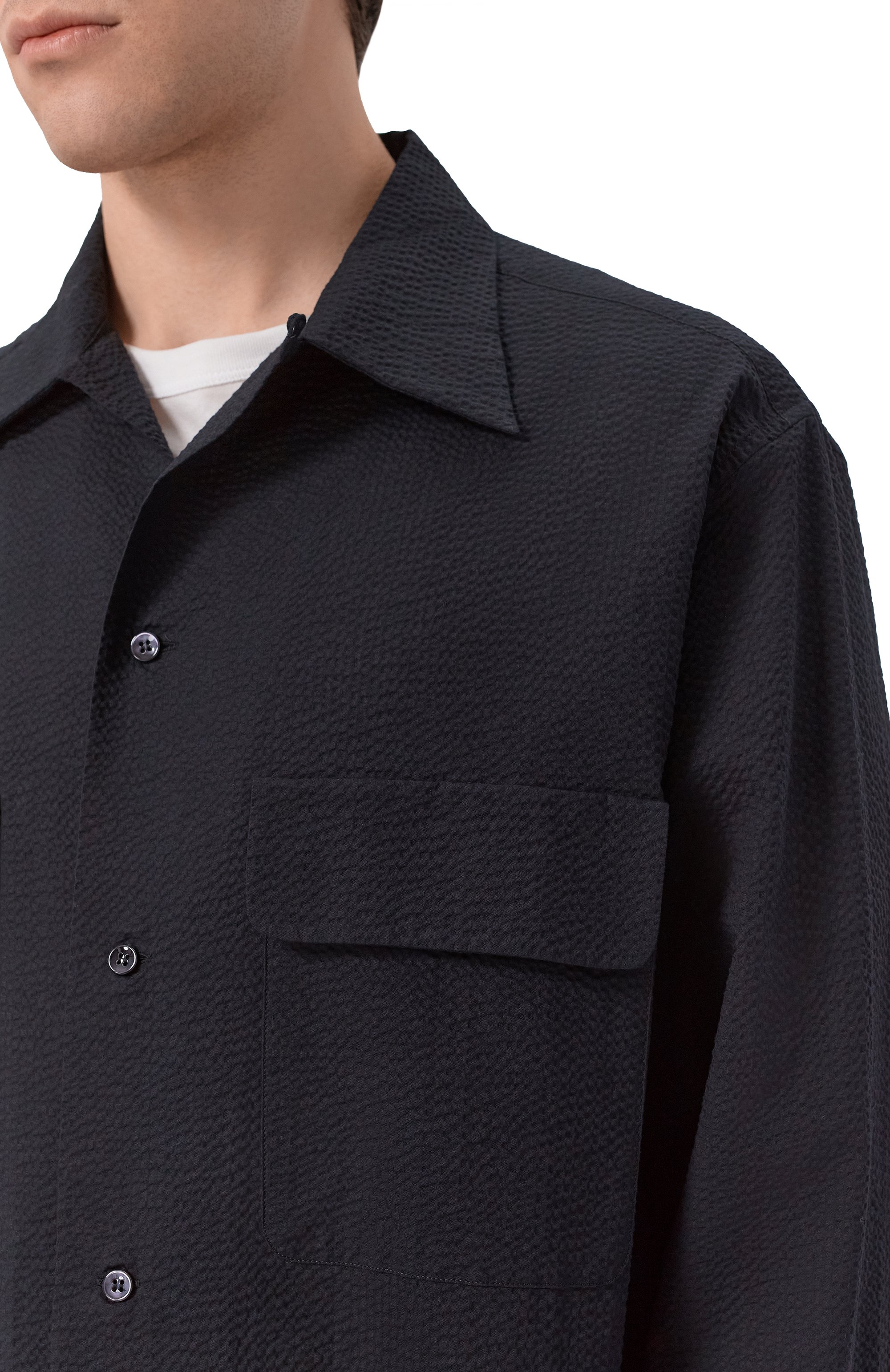 Хлопковая рубашка GIORGIO ARMANI черного цвета по цене 115000 руб., арт. GM003496/TE11186, фото 5 Хлопковая рубашка GIORGIO ARMANI, арт. GM003496/TE11186, фото 5