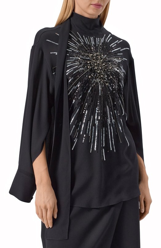 Шелковая блузка Zuhair Murad FBL25027/G0G0000 Чёрный  FBL25027/G0G0000 Фото 6