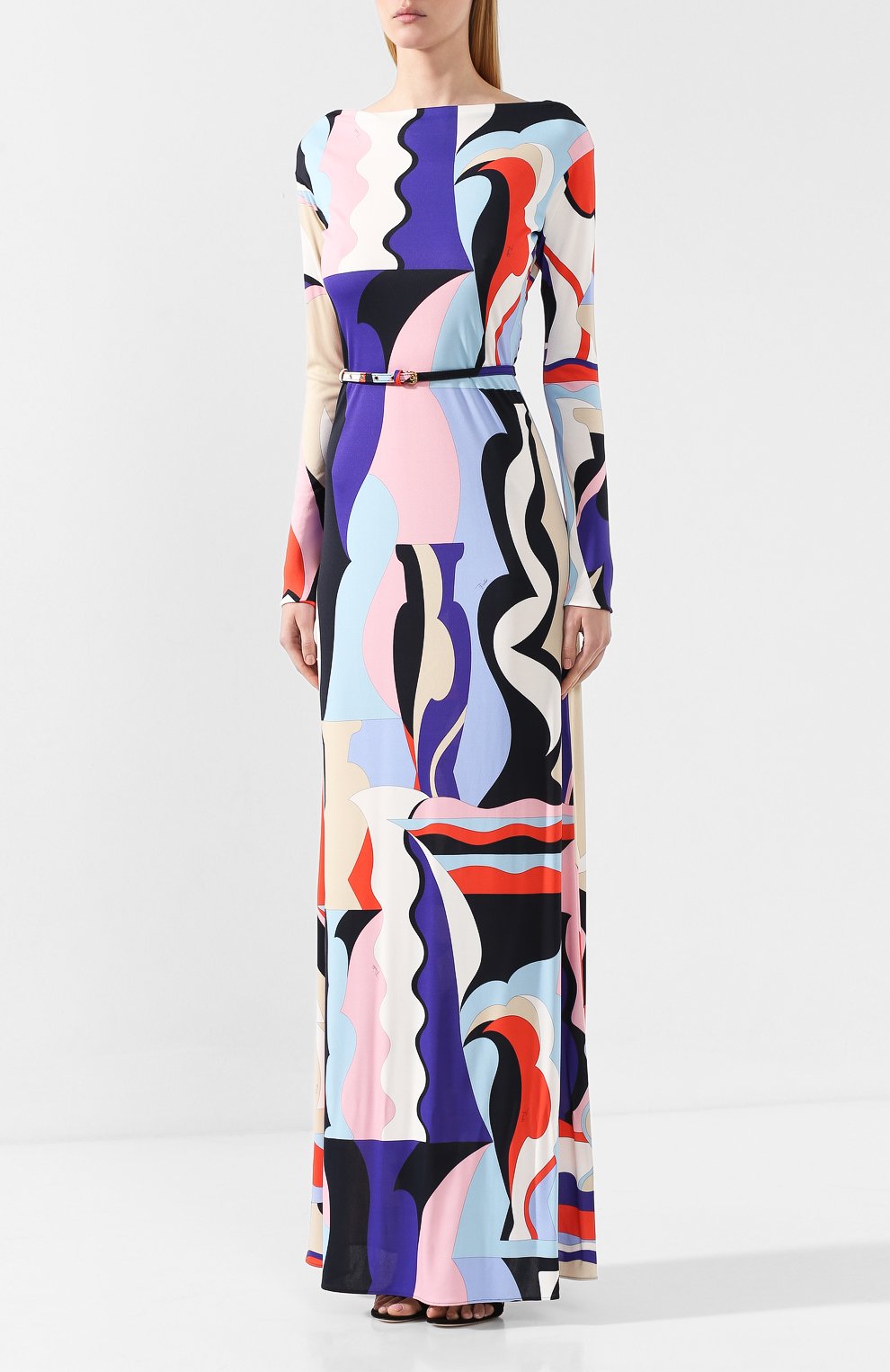 Платье из смеси вискозы и шелка EMILIO PUCCI разноцветного цвета по цене 164000 руб., арт. 9RJI30/9R747, фото 3 Платье из смеси вискозы и шелка EMILIO PUCCI, арт. 9RJI30/9R747, фото 3