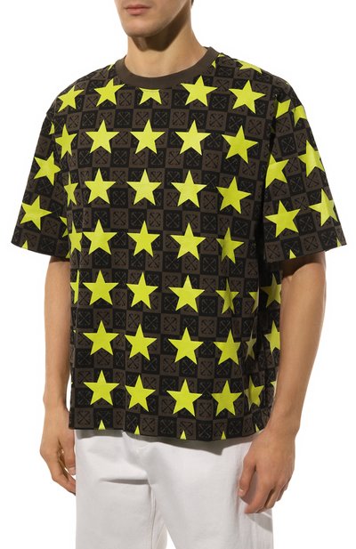 Хлопковая футболка OFF-WHITE салатового цвета по цене 39900 руб., арт. 0MAA120W24JER001, фото 3 Хлопковая футболка OFF-WHITE, арт. 0MAA120W24JER001, фото 3