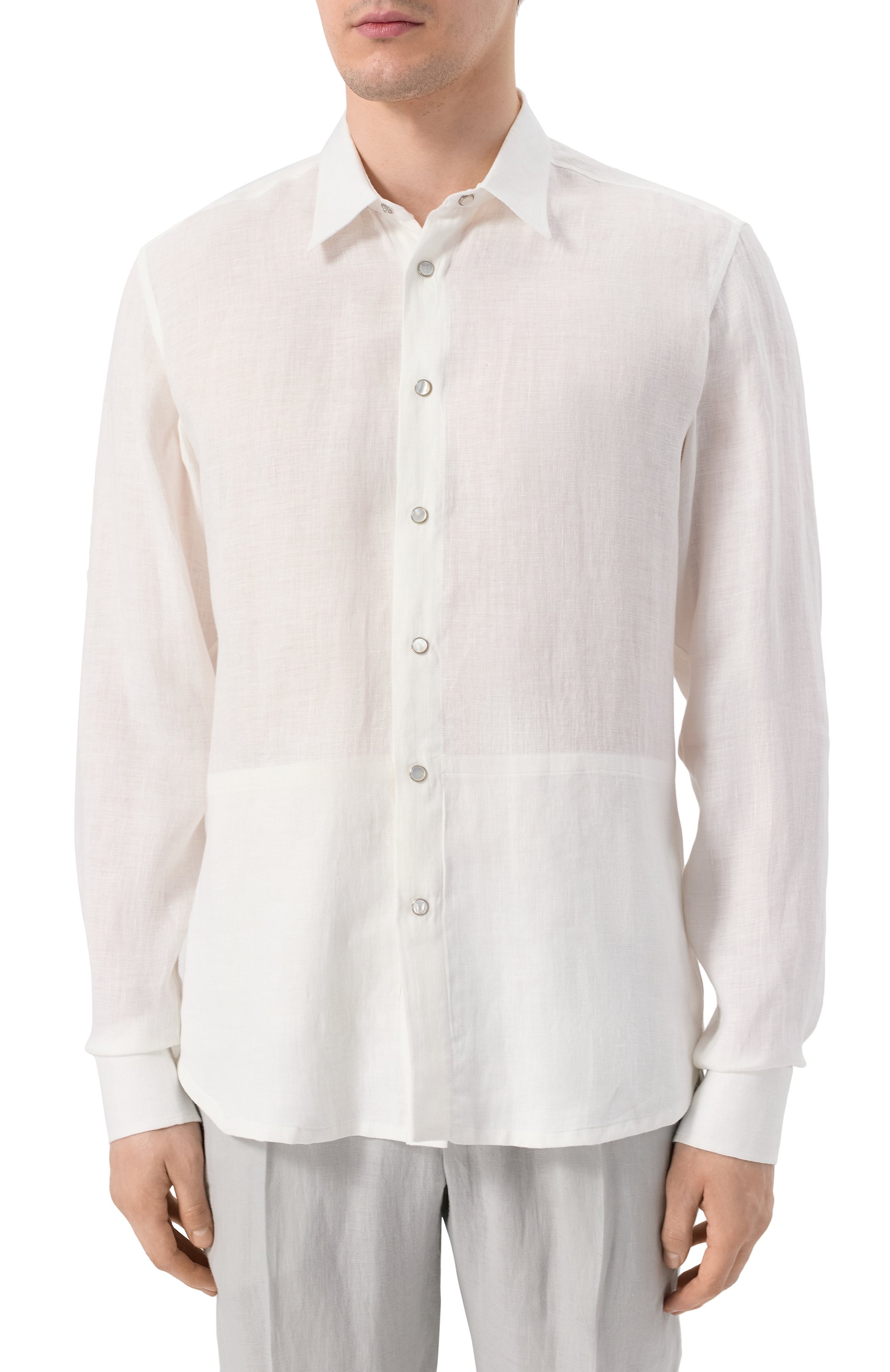 Льняная рубашка KITON, арт. UMCBUBAH0928601, фото 3