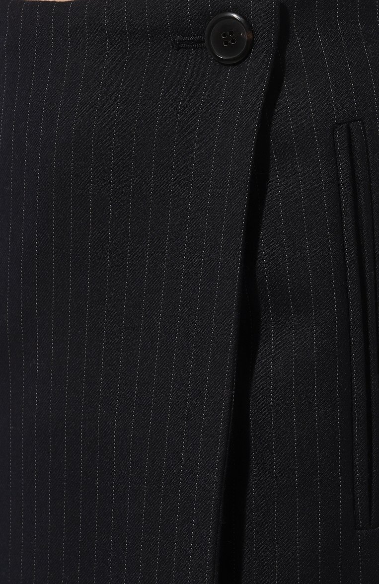 Женская шерстяная юбка PRADA синего цвета, арт. P122T-1ZJ7-F0124-212 | Фото 5 (Материал внешний: Шерсть; Длина Ж (юбки, платья, шорты): Миди; Стили: Классический)