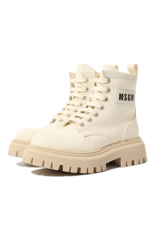 

Текстильные ботинки MSGM kids, Кремовый