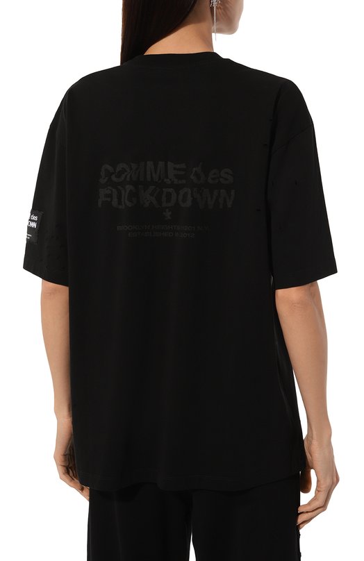 Хлопковая футболка Comme des Fuckdown CFABW01186 Чёрный  CFABW01186 Фото 4