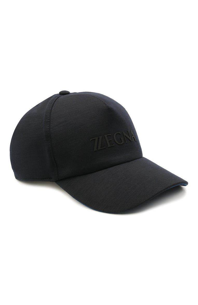 Мужская шерстяная бейсболка ZEGNA темно-синего цвета, арт. Z9I71/B9I | Фото 1 (Материал: Шерсть, Текстиль; Материал сплава: Проставлено; Нос: Не проставлено)