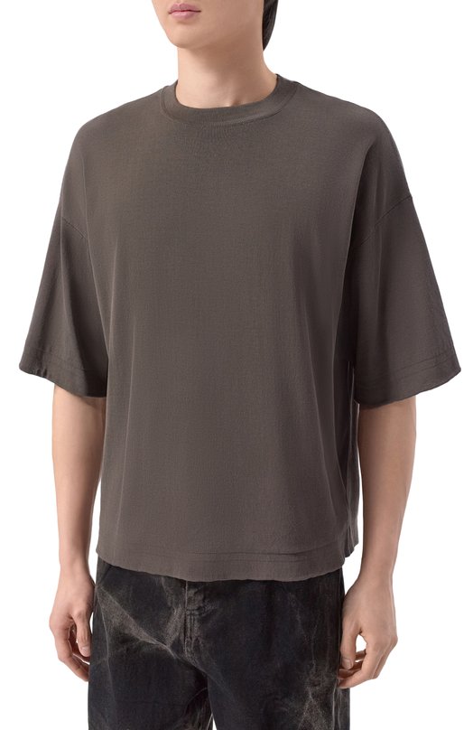 Хлопковая футболка Isabel Benenato UK64S26 Хаки  UK64S26 Фото 3