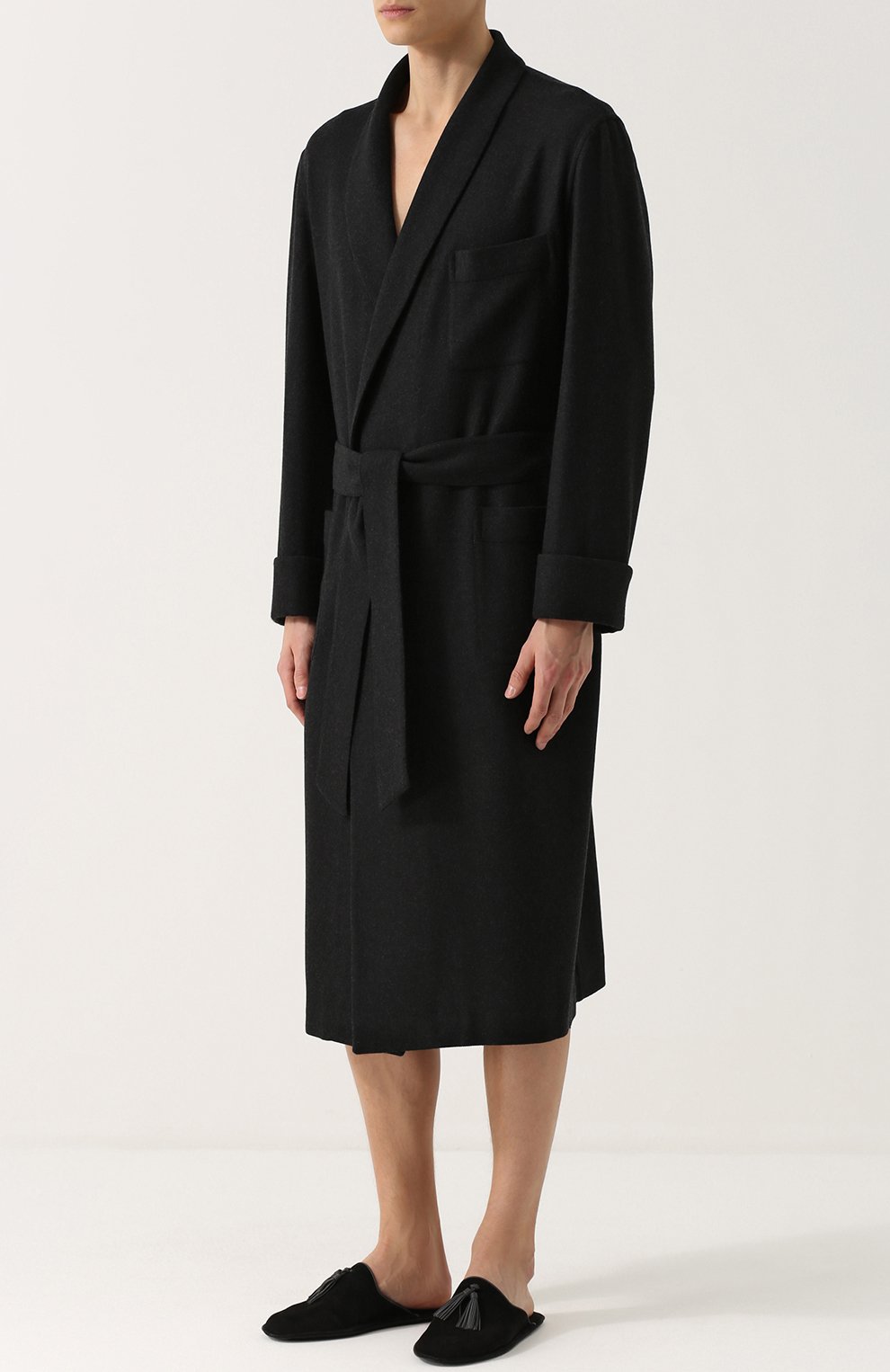 Кашемировый халат с поясом и шалевым воротником LORO PIANA, арт. FAG2896, фото 3