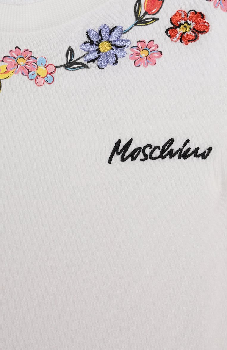 Детский комплект из футболки и шорт MOSCHINO голубого цвета, арт. HDG01B/L0E08/10-14 | Фото 3 (Кросс-КТ: костюм; Автоматизация состава: Проставлено; Автоматизация ТО: Проставлено; Ростовка одежда: 16 лет | 164 см, 12 лет | 152 см, 10 - 11 лет | 140 - 146см)