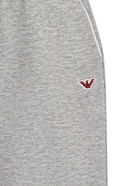 Хлопковые джоггеры EMPORIO ARMANI серого цвета по цене 13300 руб., арт. EB001466/AF10126, фото 3 Хлопковые джоггеры EMPORIO ARMANI, арт. EB001466/AF10126, фото 3