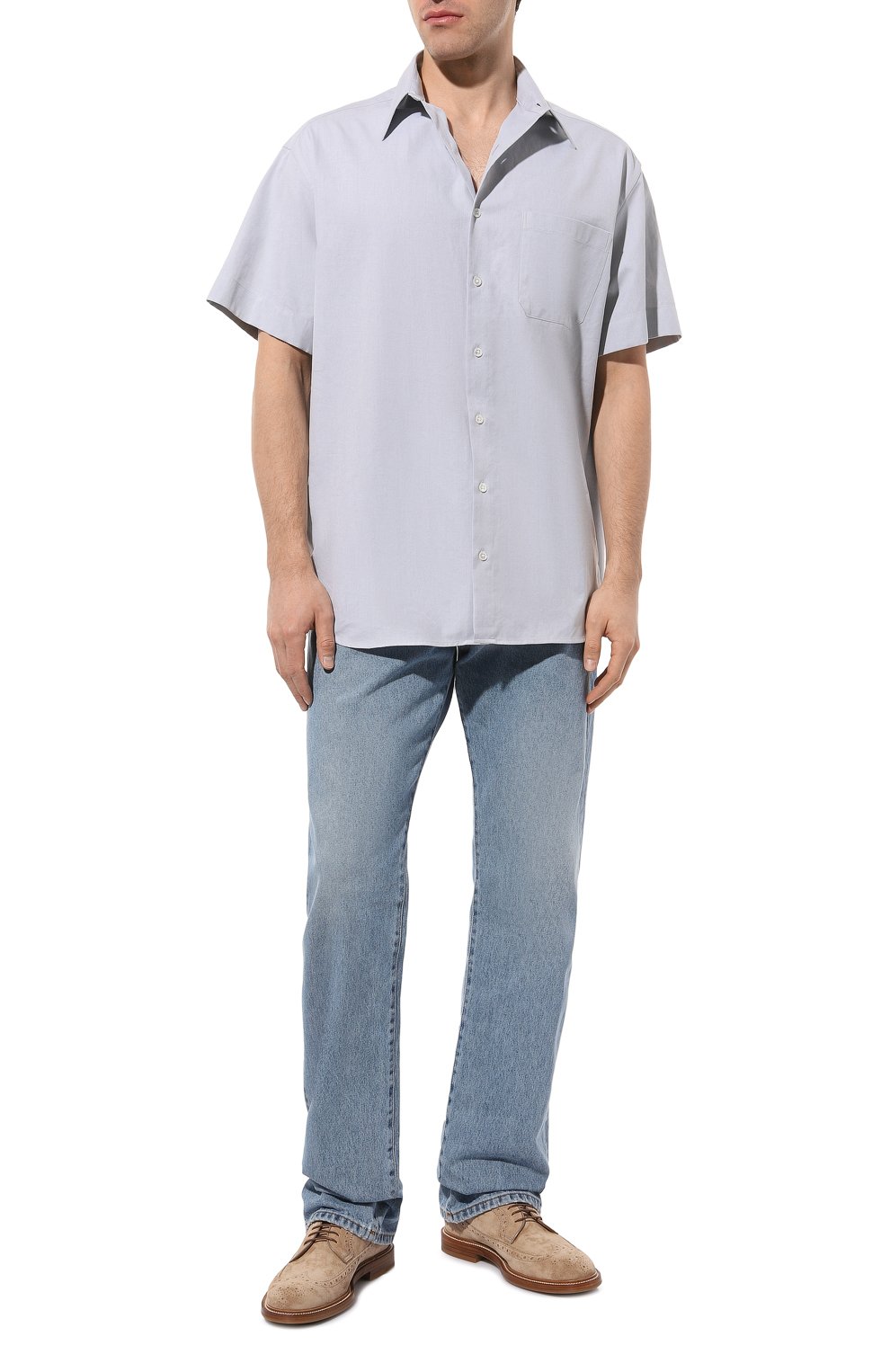 Хлопковая рубашка GIORGIO ARMANI голубого цвета по цене 58850 руб., арт. 4SGCC099/T04S6, фото 2 Хлопковая рубашка GIORGIO ARMANI, арт. 4SGCC099/T04S6, фото 2