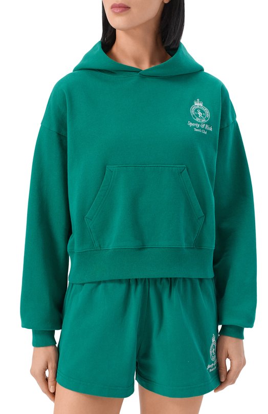 Хлопковое худи Sporty and Rich ST074621426GR03 Зелёный  ST074621426GR03 Фото 3