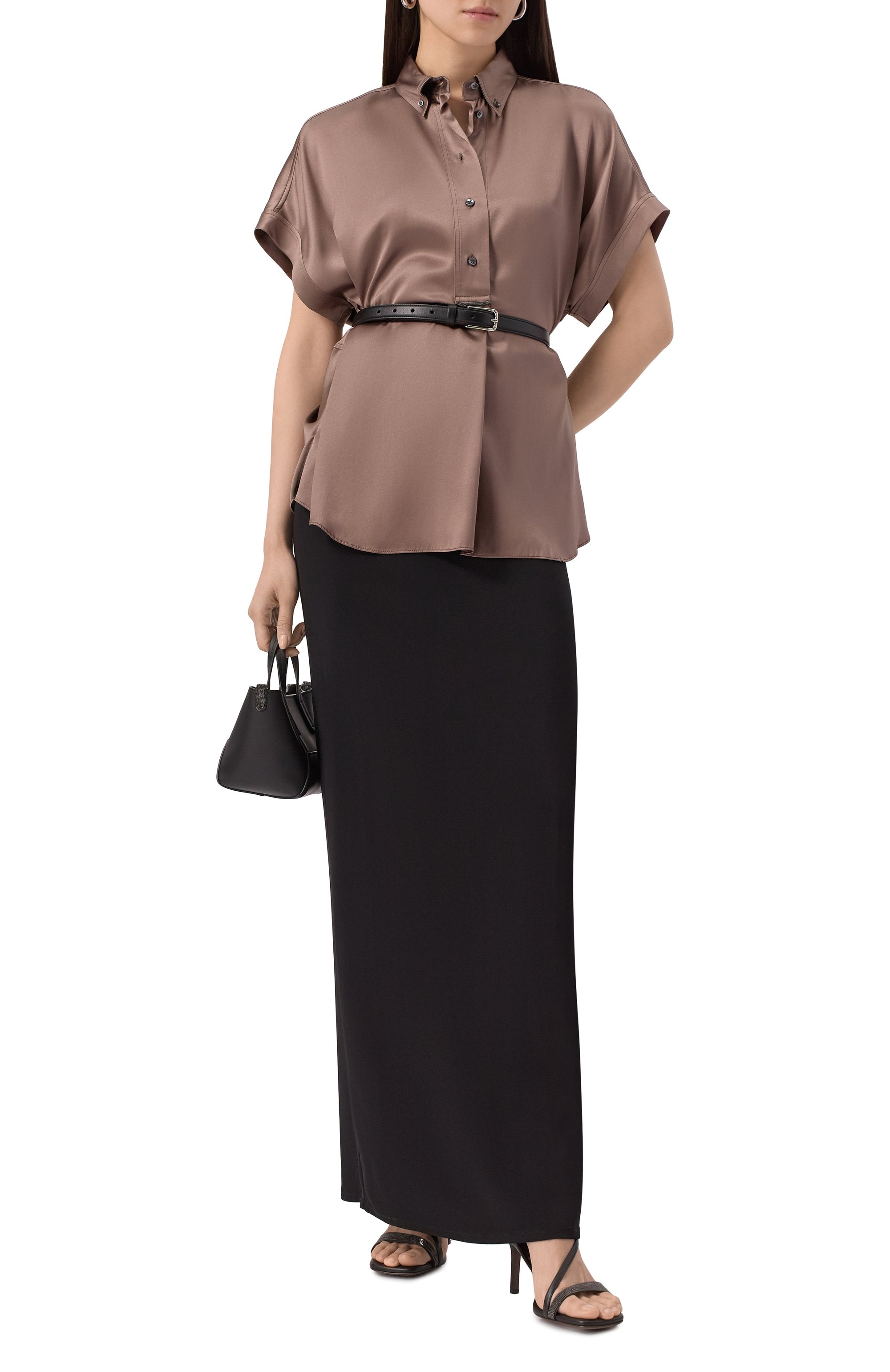 Атласная блузка BRUNELLO CUCINELLI, арт. M0C59RA915, фото 2