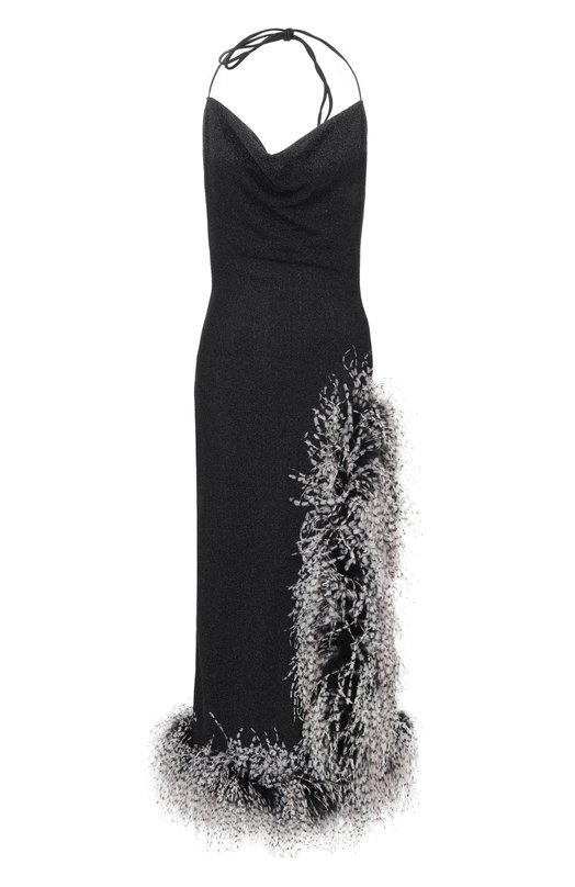 Платье с отделкой перьями OSEREE BLVS261/LUREX PLUMAGE Чёрный BLVS261/LUREX PLUMAGE