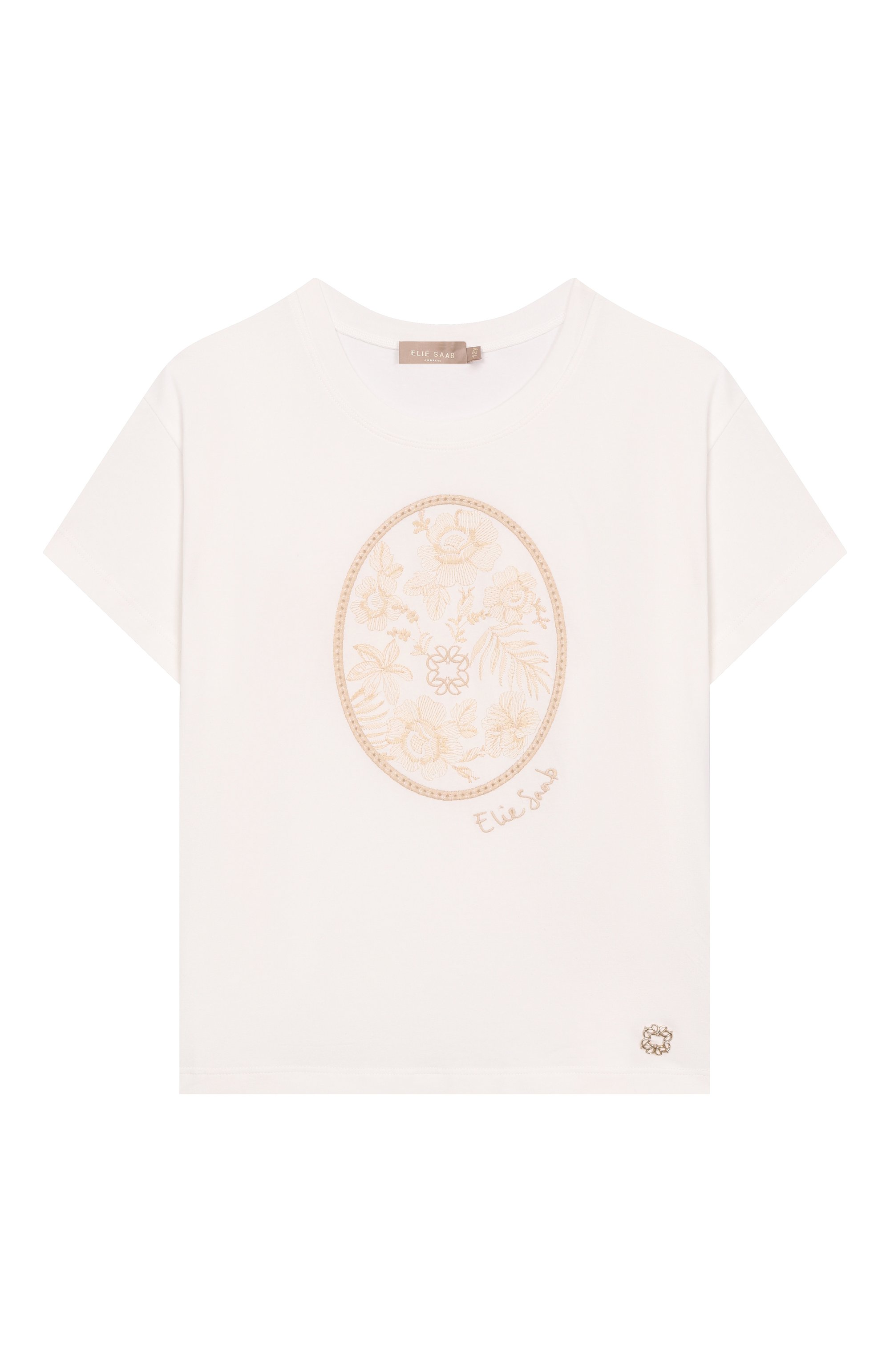 Хлопковая футболка ELIE SAAB JUNIOR, арт. EFTS024/TS0059_001, фото 1