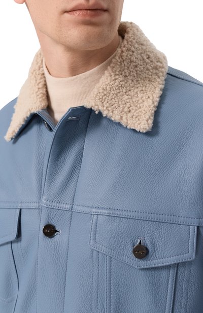 Куртка из кожи оленя MVST голубого цвета по цене 994500 руб., арт. M26.1MM.LC03.1/L012 DEER LEATHER+SHEARLING, фото 5 Куртка из кожи оленя MVST, арт. M26.1MM.LC03.1/L012 DEER LEATHER+SHEARLING, фото 5