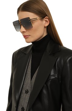 Женские солнцезащитные очки BALMAIN серого цвета, арт. BPS-109D | Фото 2 (Тип очков: С/з; Материал: Металл; Региональные ограничения белый список (Axapta Mercury): Не проставлено; Нос: Не проставлено; Оптика Гендер: оптика-женское; Очки форма: Квадратные, Oversized)