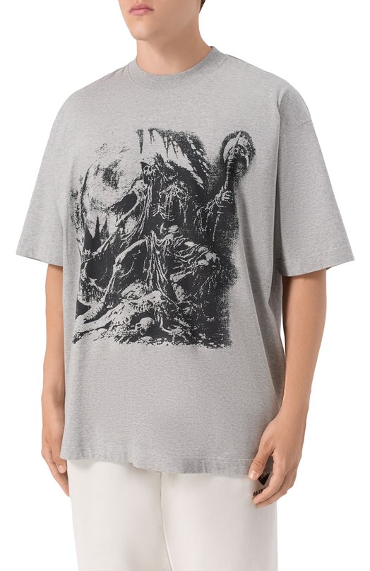 Хлопковая футболка VETEMENTS UH76TR800G Серый  UH76TR800G Фото 3