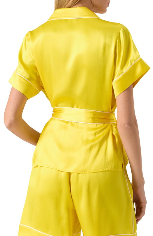 Шелковая блузка Dolce & Gabbana F5S23T/FU1NU Жёлтый  F5S23T/FU1NU Фото 4