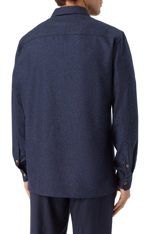 Шерстяная рубашка Brunello Cucinelli M038P0720 Синий  M038P0720 Фото 4