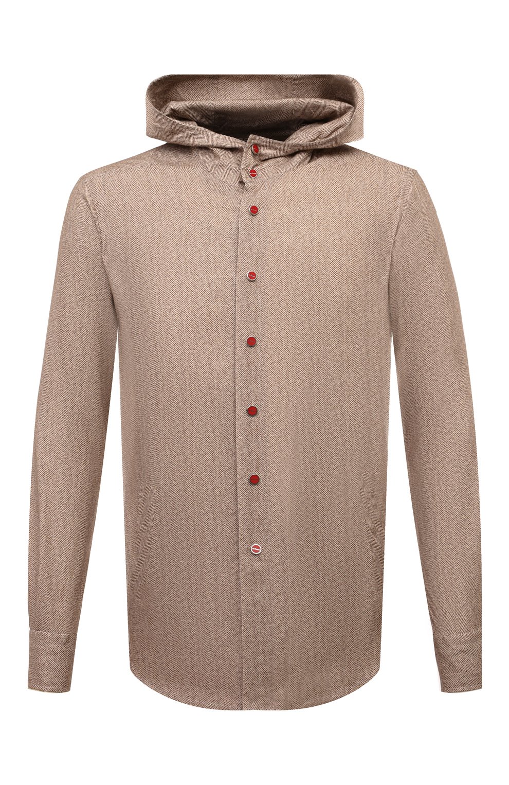Хлопковая рубашка KITON бежевого цвета по цене 59950 руб., арт. UMCMARH0908603, фото 1 Хлопковая рубашка KITON, арт. UMCMARH0908603, фото 1