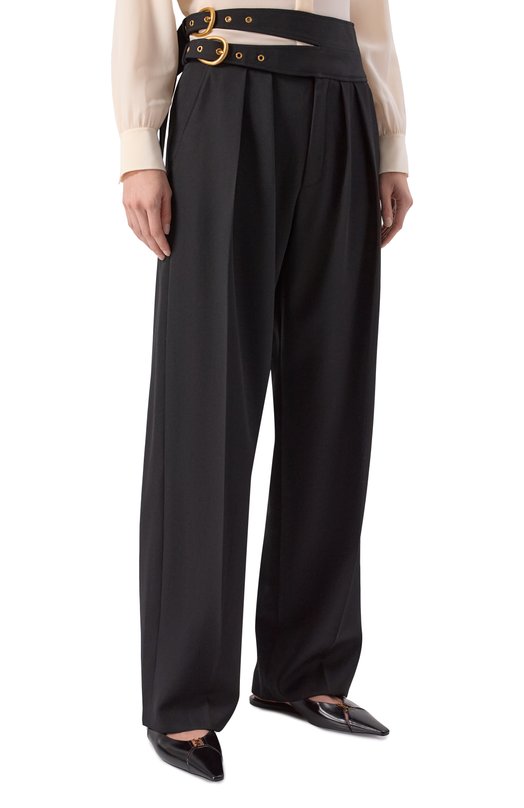 Шерстяные брюки Chloé CH26SPA08067 Чёрный  CH26SPA08067 Фото 3