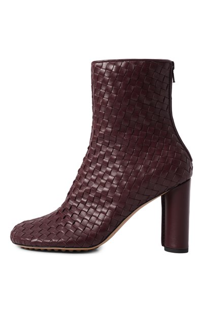 Кожаные ботильоны BOTTEGA VENETA бордового цвета по цене 177500 руб., арт. A00BKI/V2ED0, фото 4 Кожаные ботильоны BOTTEGA VENETA, арт. A00BKI/V2ED0, фото 4