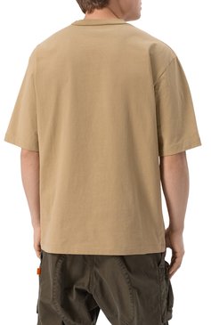Мужская хлопковая футболка DSQUARED2 бежевого цвета, арт. S79GC0107/S24583 | Фото 4 (Рукава: 3/4; Материал внешний: Хлопок; Длина (для топов): Стандартные; Драгоценные камни: Проставлено; Материал с�плава: Проставлено; Принт: С принтом; Стили: Спорт-шик; Кросс-КТ: Джерси; Мужское Кросс-КТ: Футболка-одежда)