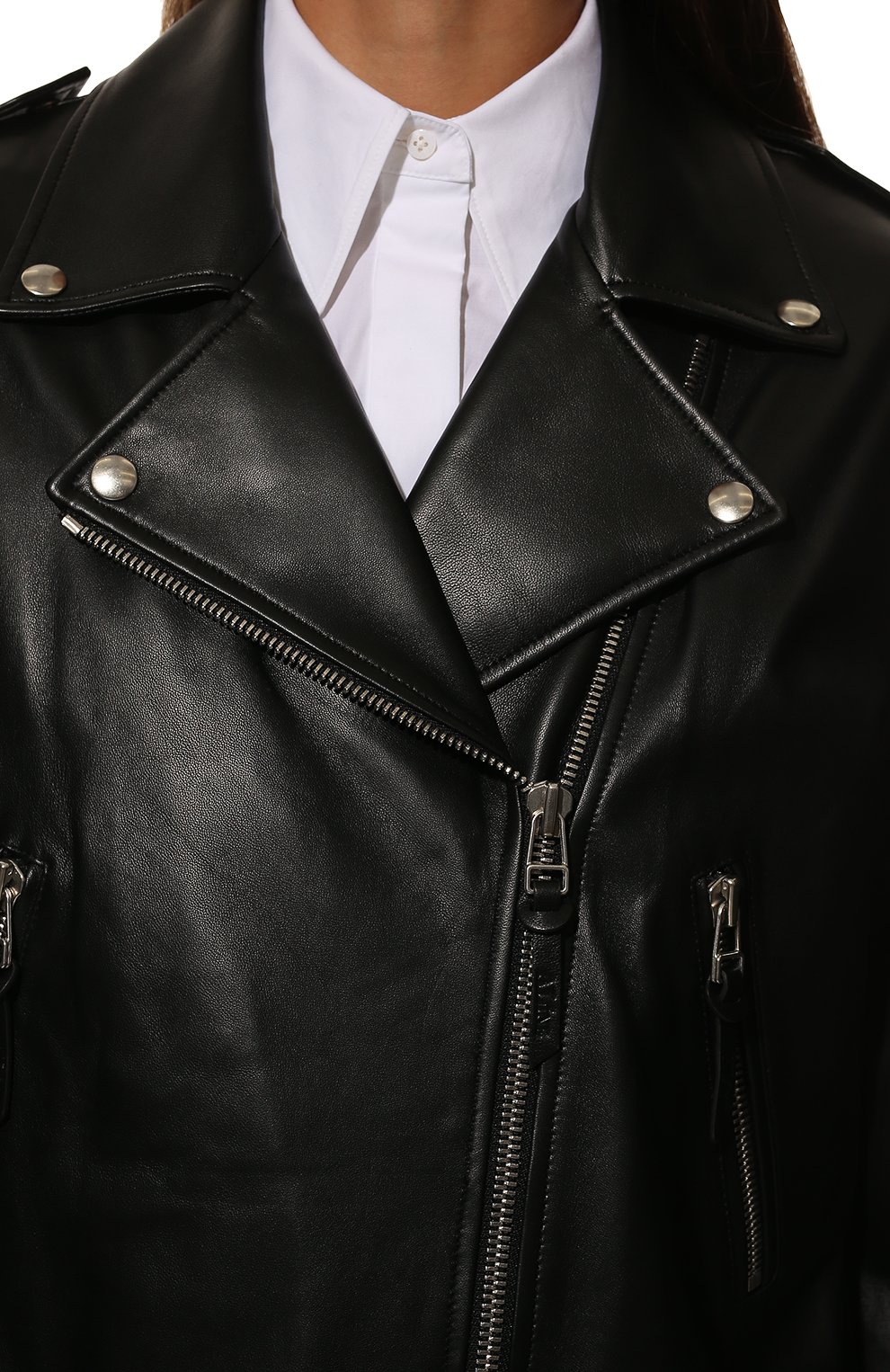 Кожаная куртка ALINE черного цвета по цене 115000 руб., арт. AL22FW030105, фото 5 Кожаная куртка ALINE, арт. AL22FW030105, фото 5