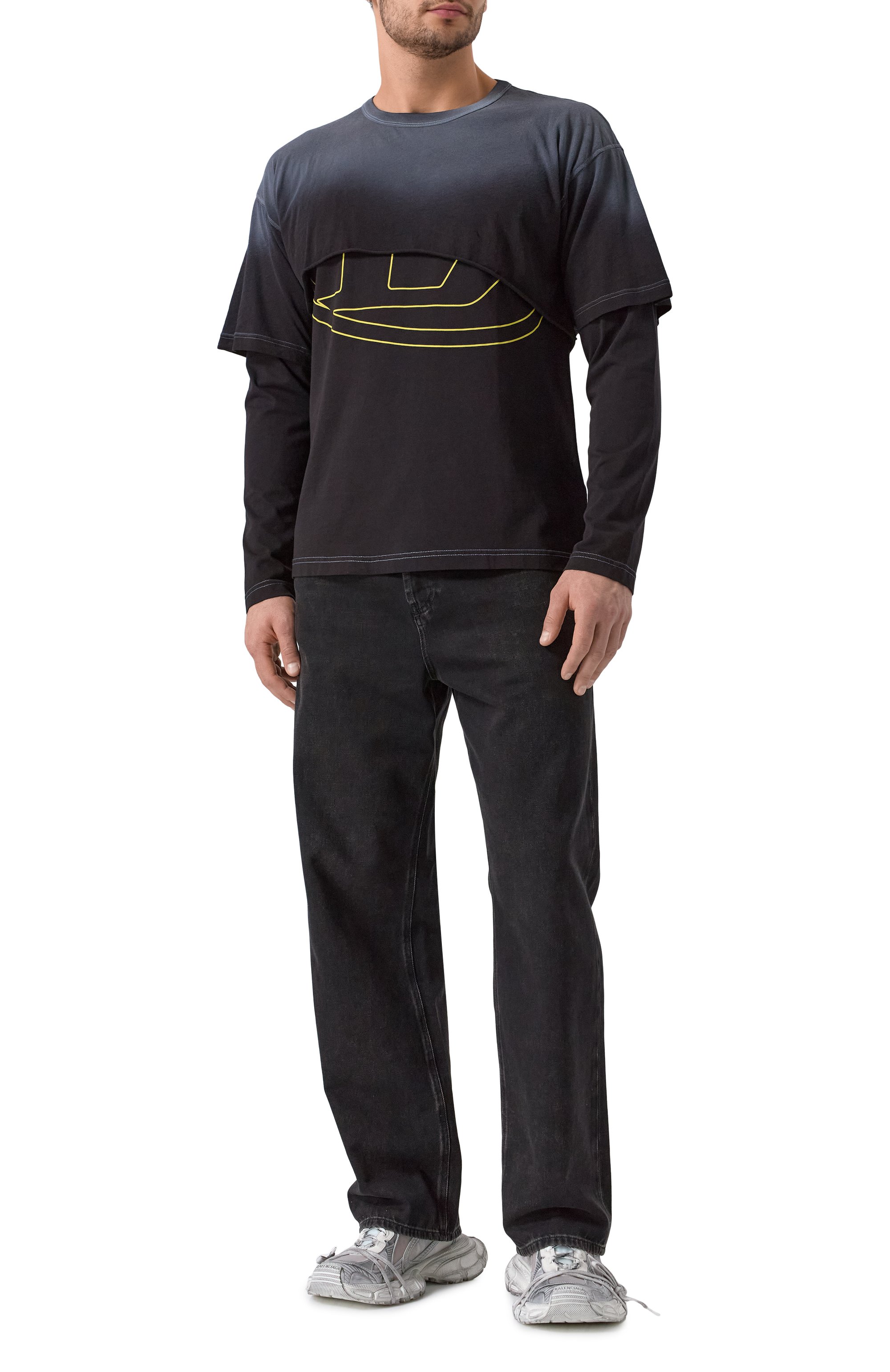 Хлопковый лонгслив DIESEL, арт. A16133/0KNAQ, фото 2