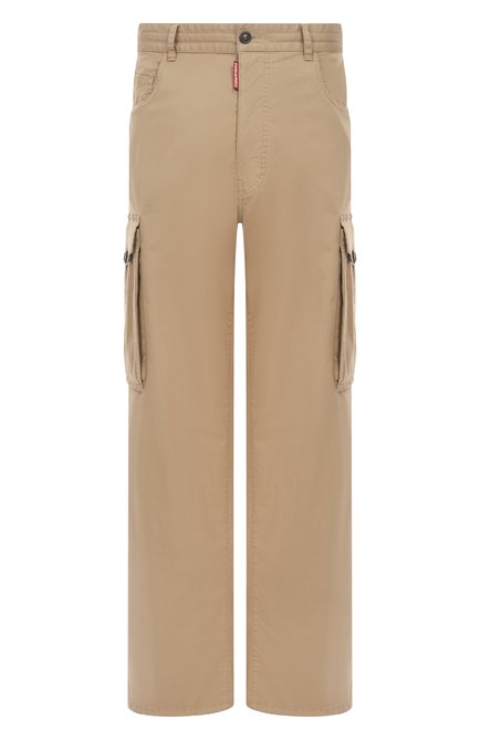Мужские хлопковые брюки-карго DSQUARED2 бежевого цвета, арт. S78LB0112/S78499 | Фото 1 (Драгоценные камни: Проставлено; Материал внешний: Хлопок; Материал сплава: Проставлено; Длина (брюки, джинсы): Стандартные)