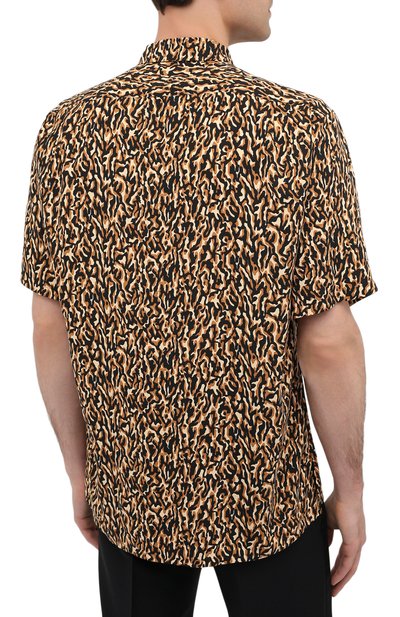 Рубашка из вискозы SAINT LAURENT коричневого цвета по цене 89600 руб., арт. 531956/Y2B13, фото 4 Рубашка из вискозы SAINT LAURENT, арт. 531956/Y2B13, фото 4