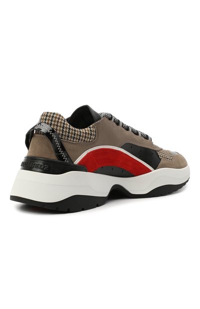 Комбинированные кроссовки d551 DSQUARED2 коричневого цвета по цене 57750 руб., арт. SNM0132 01503264, фото 4 Комбинированные кроссовки d551 DSQUARED2, арт. SNM0132 01503264, фото 4