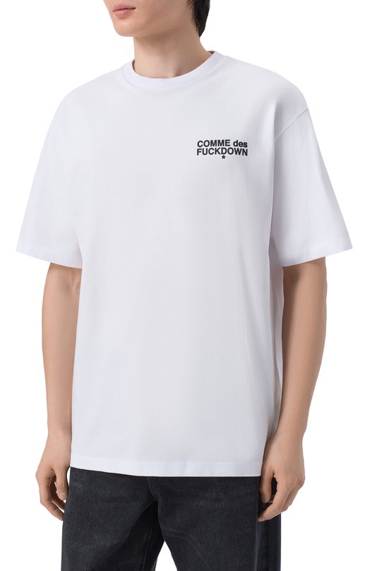 Хлопковая футболка Comme des Fuckdown CFABM01938 Белый  CFABM01938 Фото 3