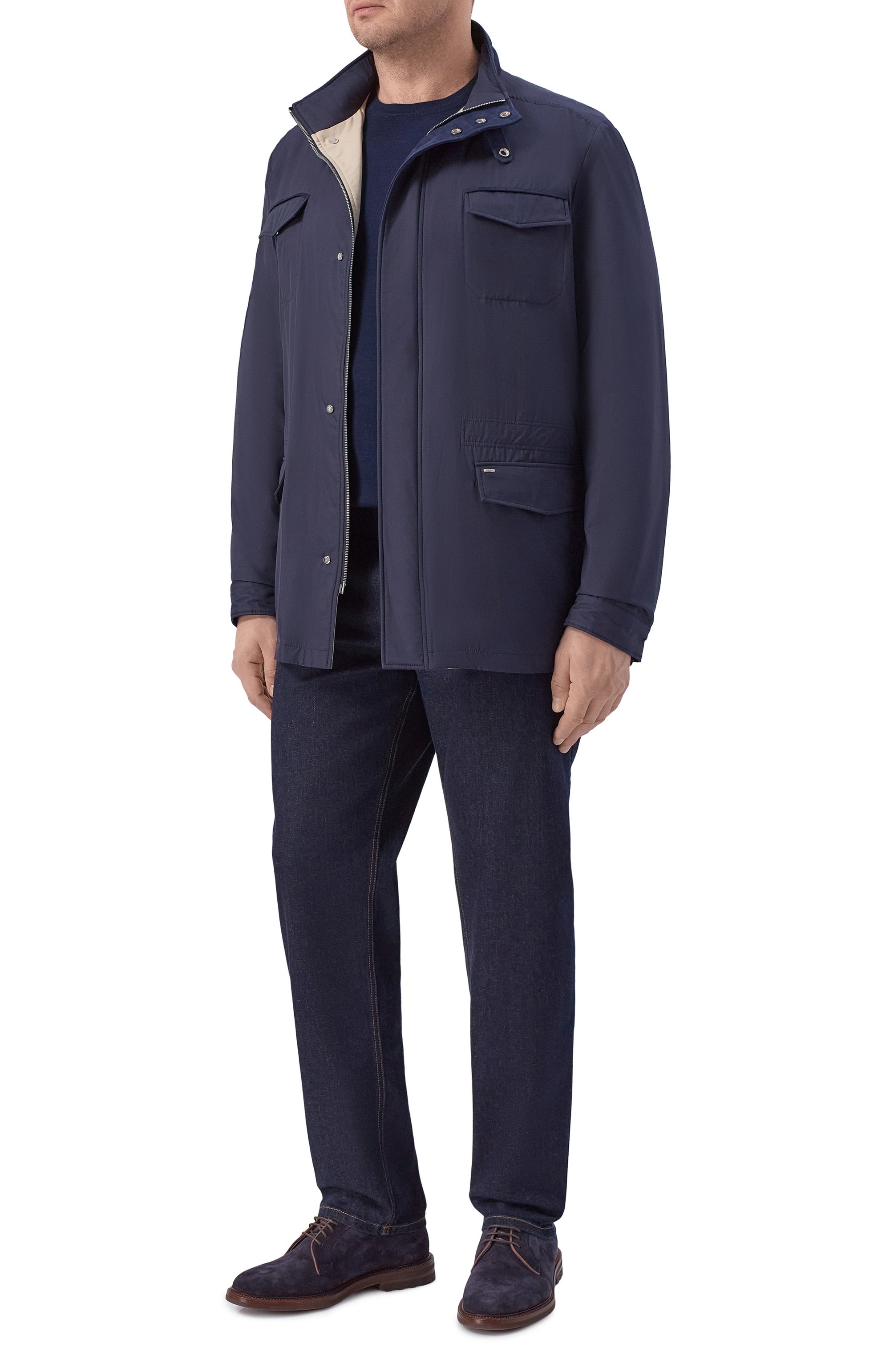 Шелковая куртка STEFANO RICCI темно-синего цвета по цене 722000 руб., арт. MDJ6200260/4934, фото 2 Шелковая куртка STEFANO RICCI, арт. MDJ6200260/4934, фото 2