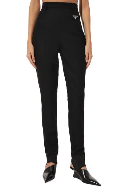 Шерстяные брюки со штрипка PRADA, арт. P279E-829-F0002-212, фото 3