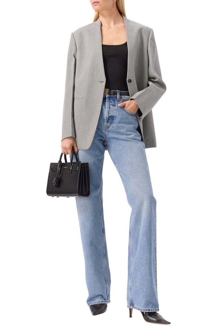 Женская сумка sac de jour nano SAINT LAURENT черного цвета, арт. 392035/02G9W | Фото 7 (Материал: Натуральная кожа; Размер: small; Ремень/цепочка: На ремешке)