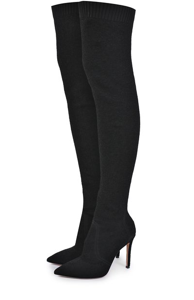 Текстильные ботфорты fiona на шпильке GIANVITO ROSSI, арт. G80718.15RIC.KIB, фото 1