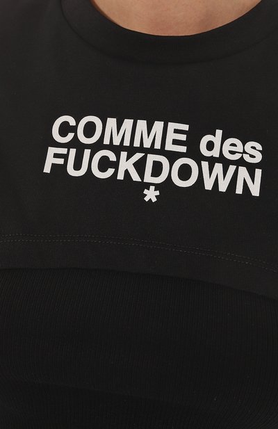 Хлопковая футболка COMME DES FUCKDOWN черного цвета по цене 10400 руб., арт. CDFD2191, фото 5 Хлопковая футболка COMME DES FUCKDOWN, арт. CDFD2191, фото 5