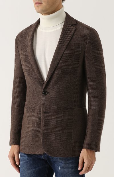 Однобортный пиджак из смеси кашемира и шелка RALPH LAUREN, арт. 798667894, фото 3