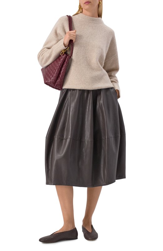 Кожаные балетки Rosa Bottega Veneta 837887/V4VE0 Коричневый  837887/V4VE0 Фото 2
