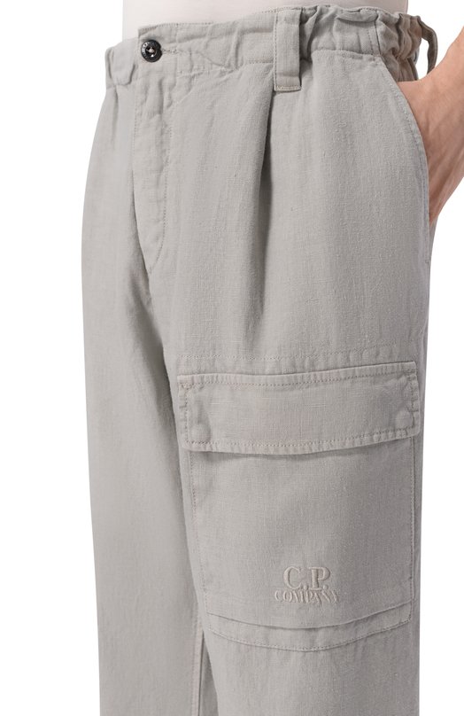 Брюки из хлопка и льна C.P. Company 20CMPA251A/1103410 Серый  20CMPA251A/1103410 Фото 5